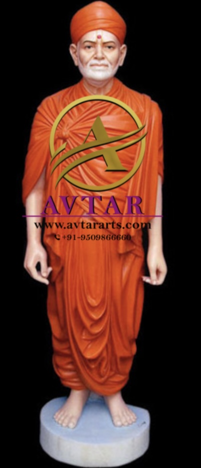 Mahant Swami Maharaj Marble Statue BAPS Swaminarayan